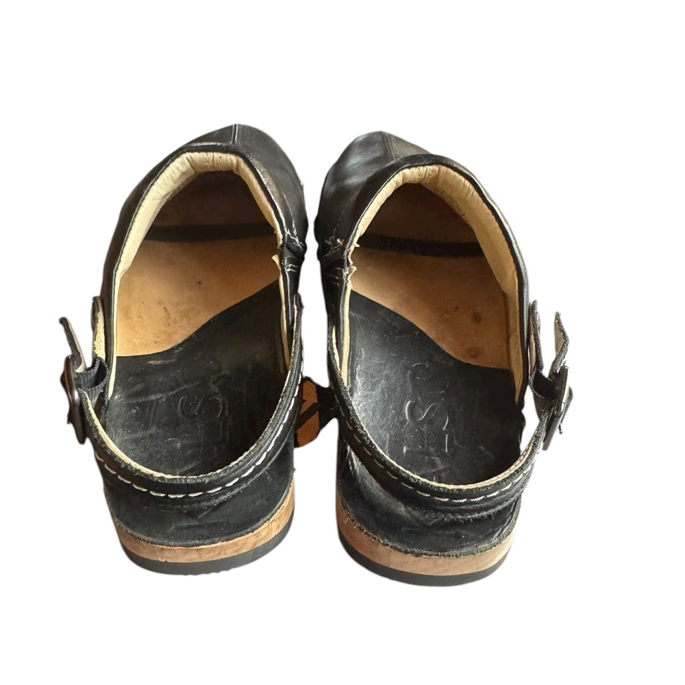 Kalso Black Shanti Negative Heel Leather Slip-On/or Slingback Clogs - Picture 2 of 8